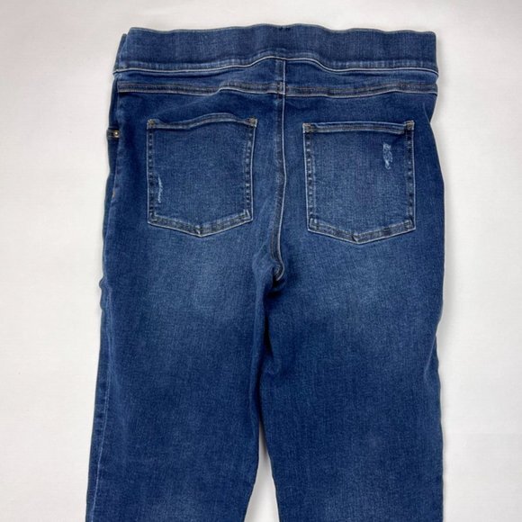 Spanx Distressed Ankle Skinny Jeans Women M Tummy Panel Stretch Denim 20203R - Picture 6 of 16